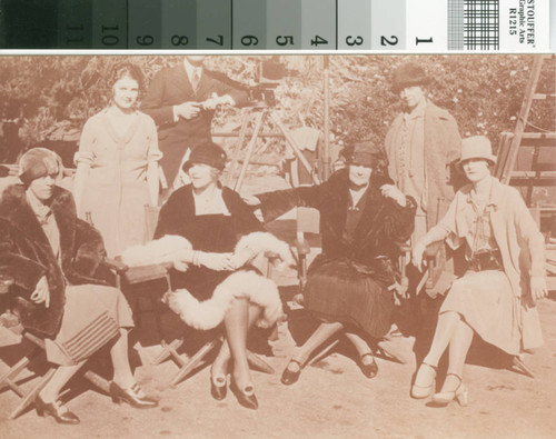 Mary Louise Brand and several woman sitting on directors chairs