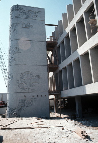 Inglewood Public Library construction, Library Stair Well Sculpture