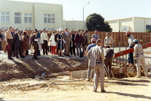 Inglewood Main Library foundation pouring