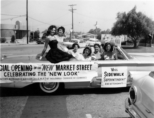 Market St. Reopening Parade, "Miss Sidewalk Superintendent"