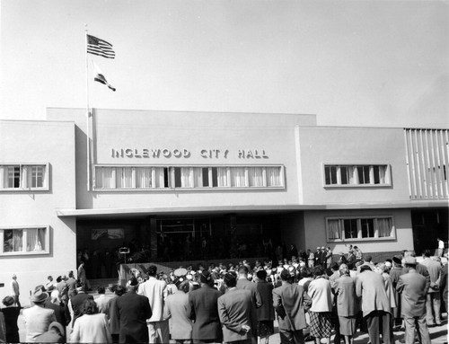 Inglewood City Hall dedication ceremony, 1954