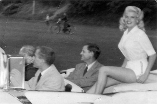 Jayne Mansfield in Convertible at Centinela Park