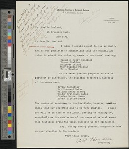 Ashley H. Thorndike, letter, 1918-01, to Hamlin Garland