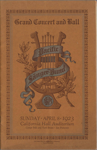 [Cover of Pacific Sanger-Bund grand concert and ball program]