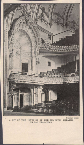 [Clipping of the interior of the Majestic Theater in San Francisco]