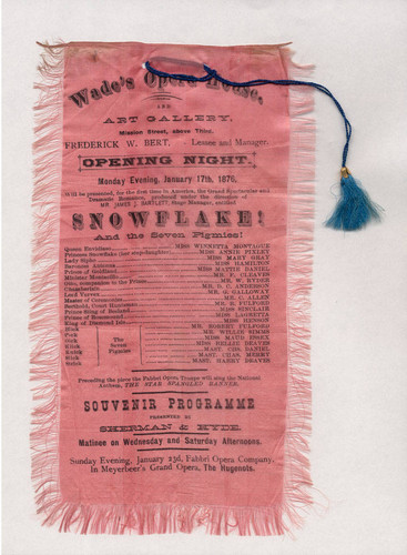 [Wade's Opera House souvenir program]