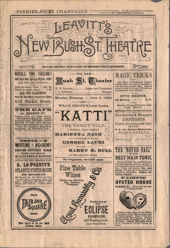 [Cover of Leavitt's New Bush Theatre program]