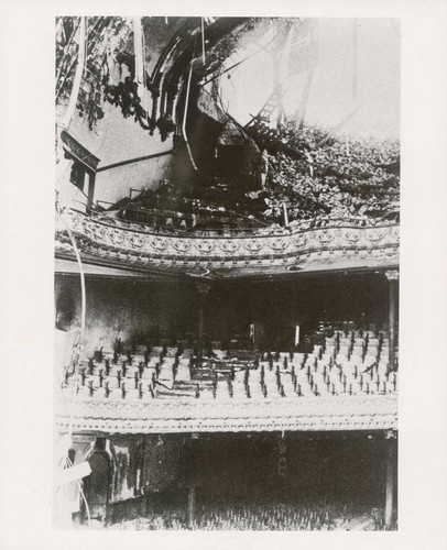 [Photograph showing interior view of the Majestic Theatre after the Fire]