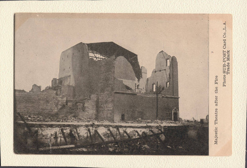 [Postcard of the Majestic Theatre after the Fire]