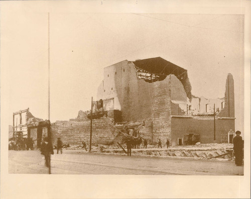 [Photograph of ruins of the Majestic Theatre]