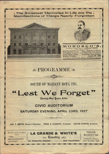 [Cover of Civic Auditorium program]