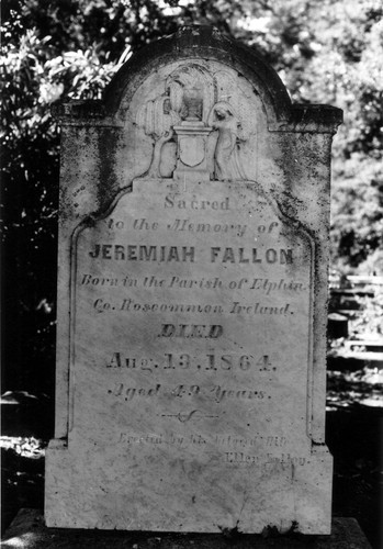 Jeremiah Fallon headstone, photograph