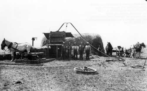 Petaluma No. 5 wire hay press, (early 1900s), photograph