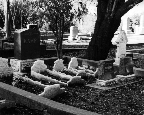 Kamp Family headstone at Dublin Pioneer Cemetery, (c. 1970s), photograph