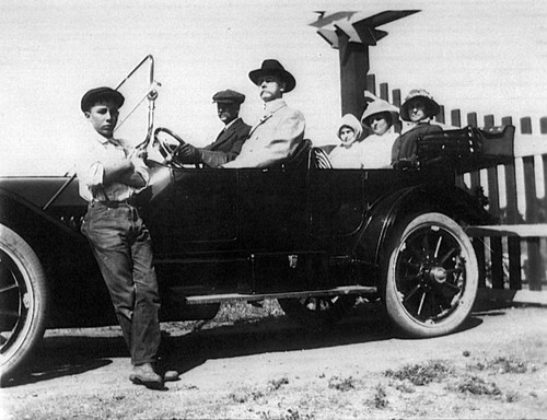 Early 1900s automobile ride, (c. 1910-1920), photograph