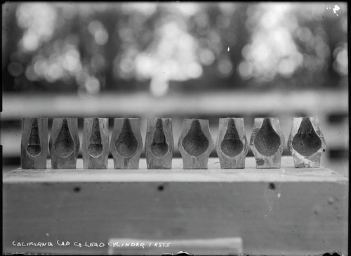 Lead cylinder tests, California Cap Company. [negative]
