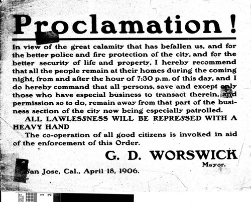 Proclamation by Mayor G. D. Worswick