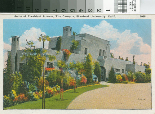 Postcard of the Home of President Hoover at Stanford University