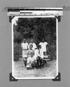 Young men working on the mission station, Mbozi, Tanzania, ca.1928-1929