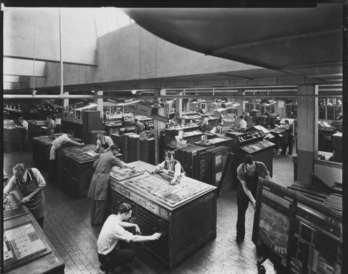 Typesetting, Los Angeles Times, Los Angeles. 1937