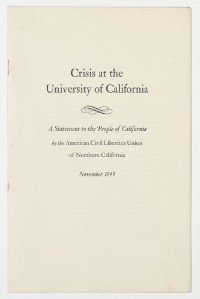 Crisis at the University of California I & II