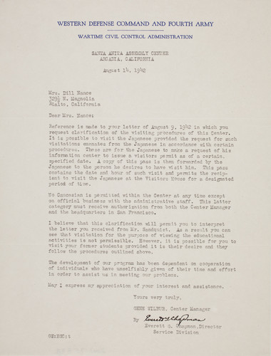 Letter from Gene Wilbur to [Afton] Dill Nance, 1942 Aug. 14