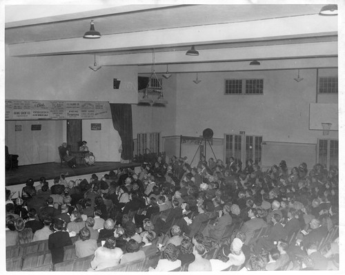Crowd Sitting in Front of a Stage at Ventura Junior High School