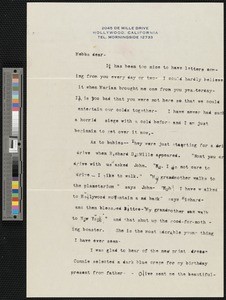 Zulime Garland, letter, 193?, to Mary Isabel Johnson