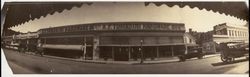 Panoramic view of A. F. Tomasini Hardware on Kentucky Street, Petaluma, California, about 1927