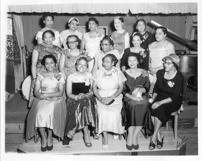 Group photograph of women on stage