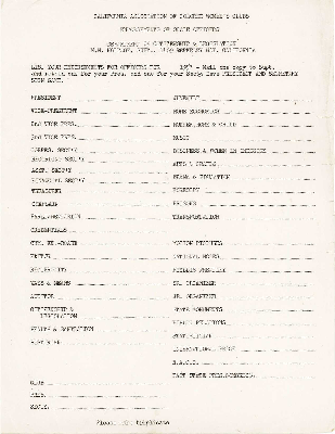California State Association of Colored Women's Clubs Department of Citizenship and Legislation endorsements of state officers