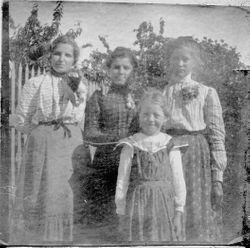 Mary ?, Cora (probably Cora L. Miller, Annie ? and Josie Ramos