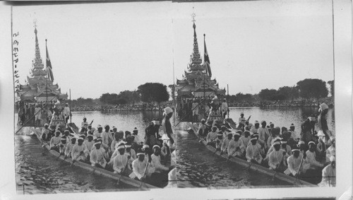 Prince of Wales, India. the “Water Fete”, H.R.H. Being Rowed about North-Moab Fort Dufferin. Mandalay