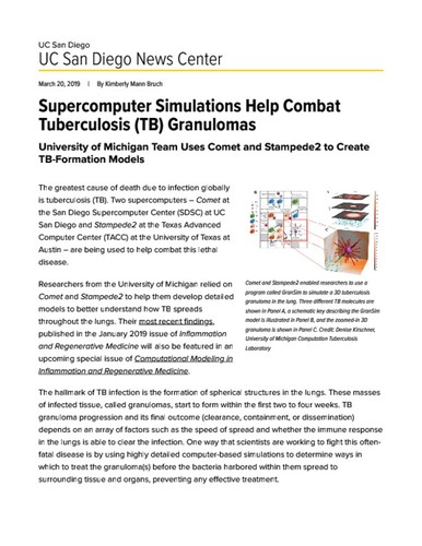 Supercomputer Simulations Help Combat Tuberculosis (TB) Granulomas