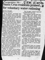 Santa Cruz residents praised for voluntary water rationing