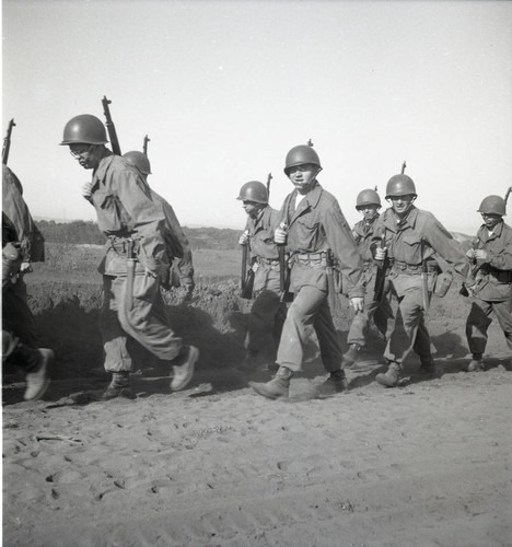 Trainees marching at Fort Ord