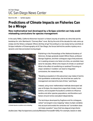 Predictions of Climate Impacts on Fisheries Can be a Mirage