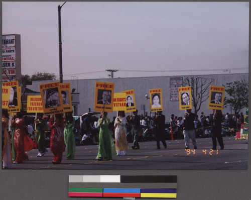 Human rights marchers in the Tet parade, Westminster, California