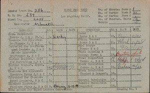 WPA block face card for household census (block 2084) in Los Angeles County