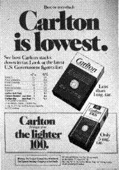 Box or menthol: Carlton is lowest