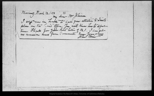 Letter from John Muir to [Robert Underwood] Johnson, 1893 Mar 12