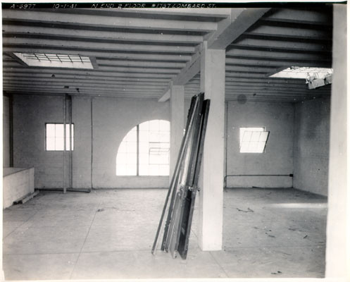 [North end of second floor of Lyon Storage building at 1737 Lombard Street]
