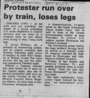 Protester run over by train, loses legs