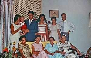 Danish missionary staff in Aden i 1963 standing from left Inge Tranholm-Mikkelsen with their so