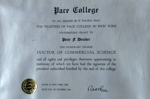 Pace College honorary degree