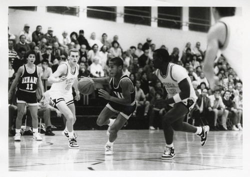Action Shot From Basketball Game Between Oxnard and Ventura High Schools, 1987