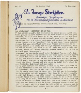 De jonge strijder : Pinkstermaandblad voor jeugdwerk en zondagsschool, vol. 01, nr. 10 (1949 october)