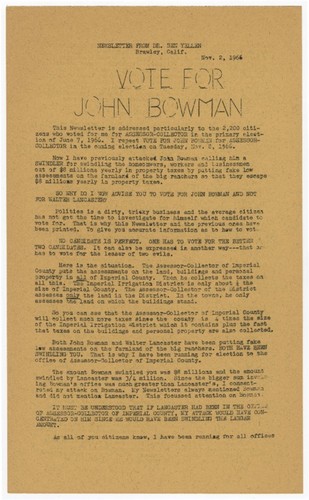 Vote for John Bowman