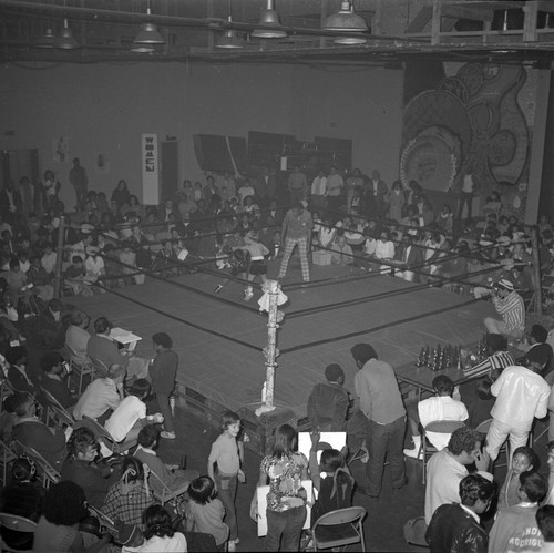 Boxing match with audience in the Arena