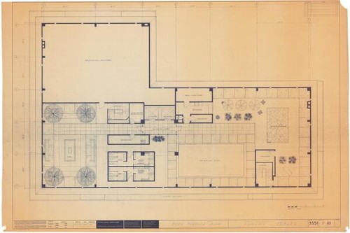 Doheny Towers, pool terrace plan, drawing no. P-10